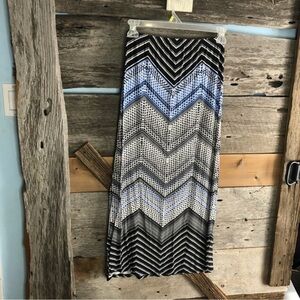 RICKI'S Size XS Black/Blue/White Maxi Skirt